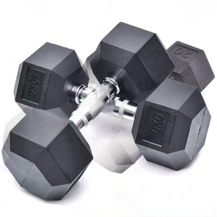 2021 İsti Satılır Hex Dumbbells Rezin Hex Dumbbell Ev Hex Kauçuk Dumbbell