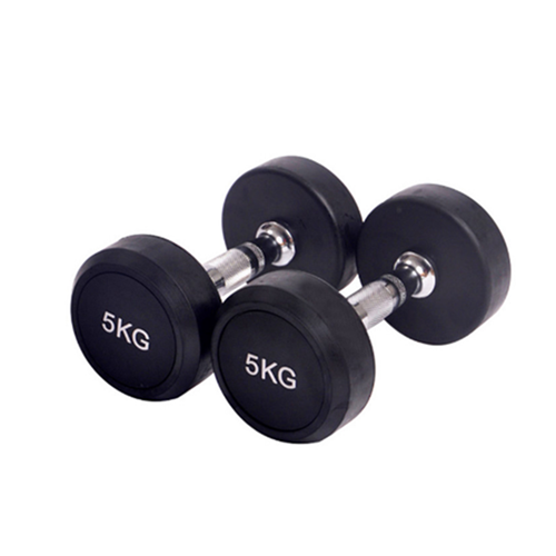 Fitness Avadanlıqları Qara Dəyirmi Rezin İdman Zalı Dumbbell