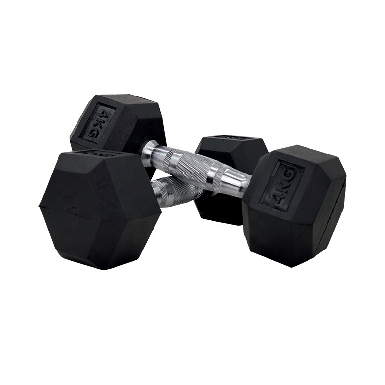 Rezin Dəyirmi Dumbbell Məşqi 5kg 7.5kg 10kg Dumbbells Ev Gimnastika Zalı Hex Dumbbells Rezin